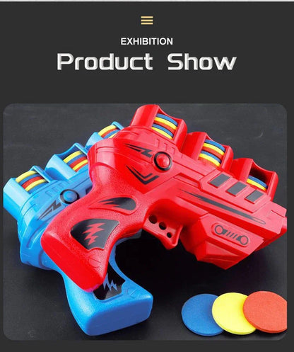 Children's Flying Gun Toy Soft Catapult Flying Saucer Gun Toy Safety EVA Soft Bullet Foam Disc Launcher Gun Games Toys