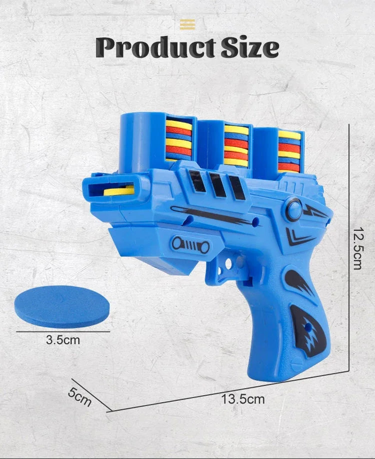 Children's Flying Gun Toy Soft Catapult Flying Saucer Gun Toy Safety EVA Soft Bullet Foam Disc Launcher Gun Games Toys