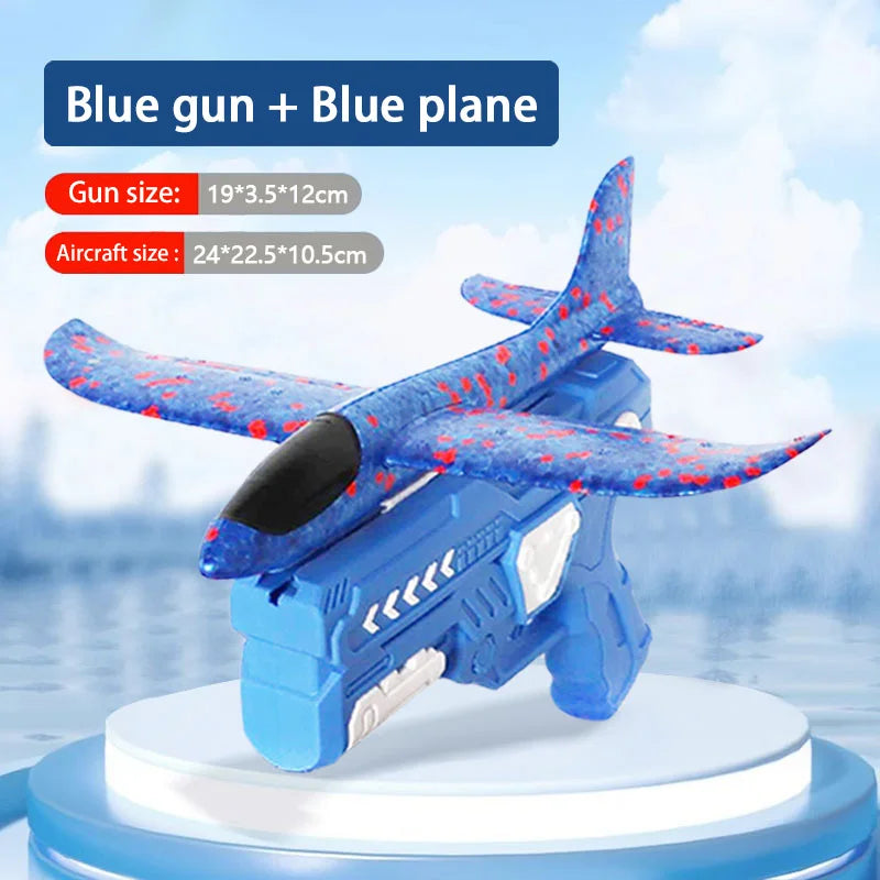 Catapult Foam Plane Gun Launcher Toy – Hand-Toss Flying Glider for Kids Outdoor Fun