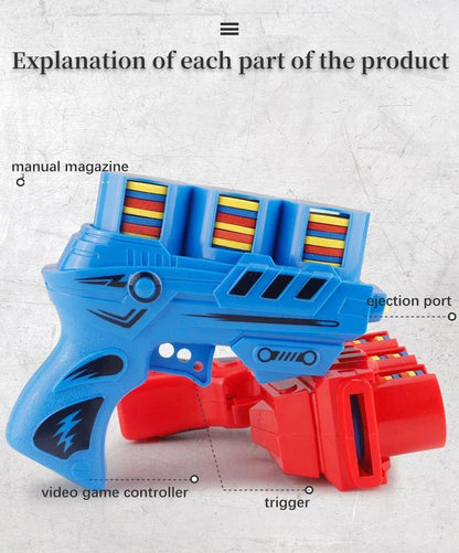 Children's Flying Gun Toy Soft Catapult Flying Saucer Gun Toy Safety EVA Soft Bullet Foam Disc Launcher Gun Games Toys