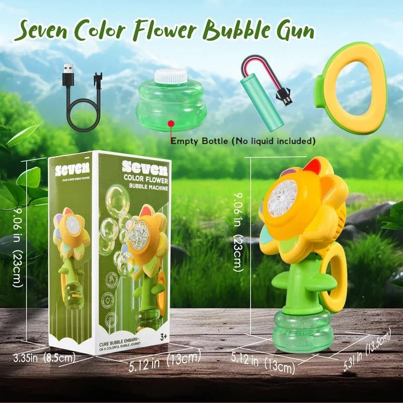 Sunflower Bubble Machine – Automatic Light-Up Bubble Maker for Kids & Toddlers
