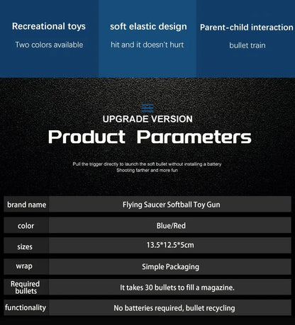 Children's Flying Gun Toy Soft Catapult Flying Saucer Gun Toy Safety EVA Soft Bullet Foam Disc Launcher Gun Games Toys