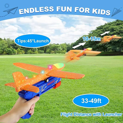 Catapult Foam Plane Gun Launcher Toy – Hand-Toss Flying Glider for Kids Outdoor Fun