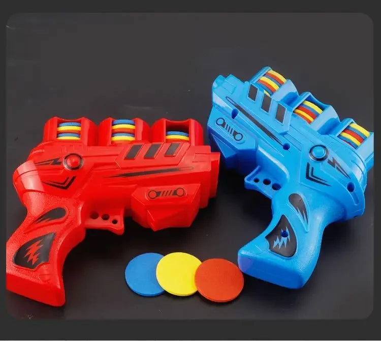 Children's Flying Gun Toy Soft Catapult Flying Saucer Gun Toy Safety EVA Soft Bullet Foam Disc Launcher Gun Games Toys
