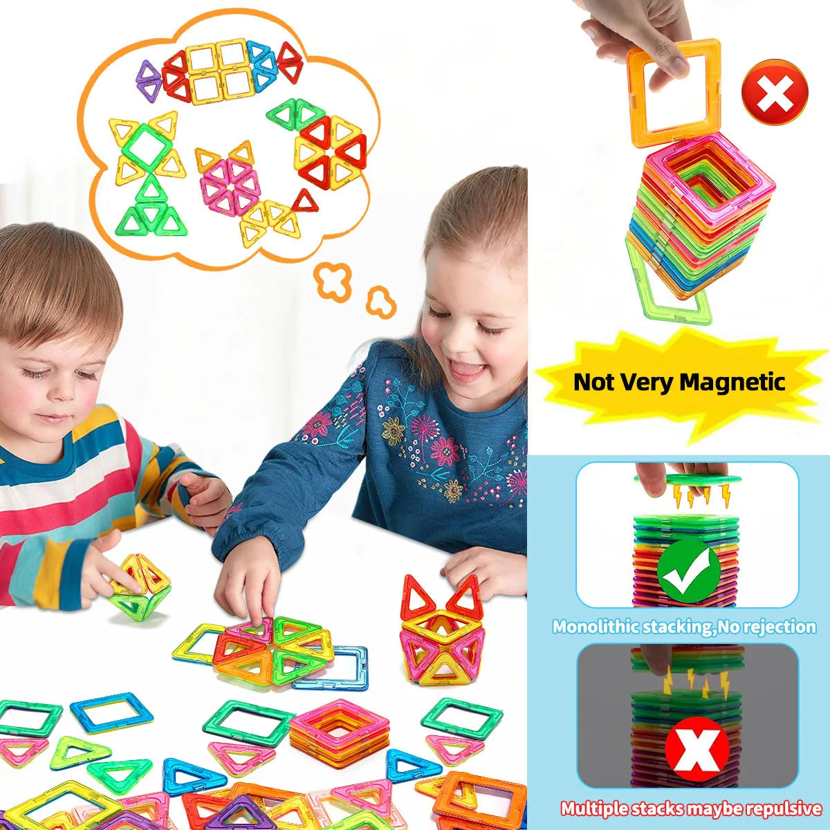 Magnetic Building Blocks DIY Construction Toy Set – STEM Learning Magnets for Kids