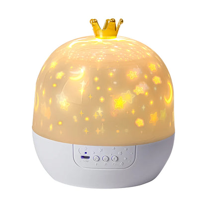 Crown Star Light Projection Lamp – Rotating Galaxy Night Light for Kids’ Bedrooms