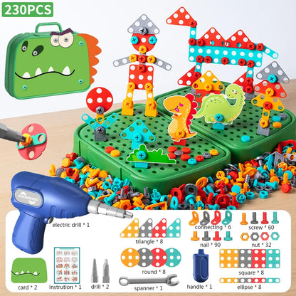 230pcs kids diy tool set electric drill educational 3d construction toy stem learning kit UK EU