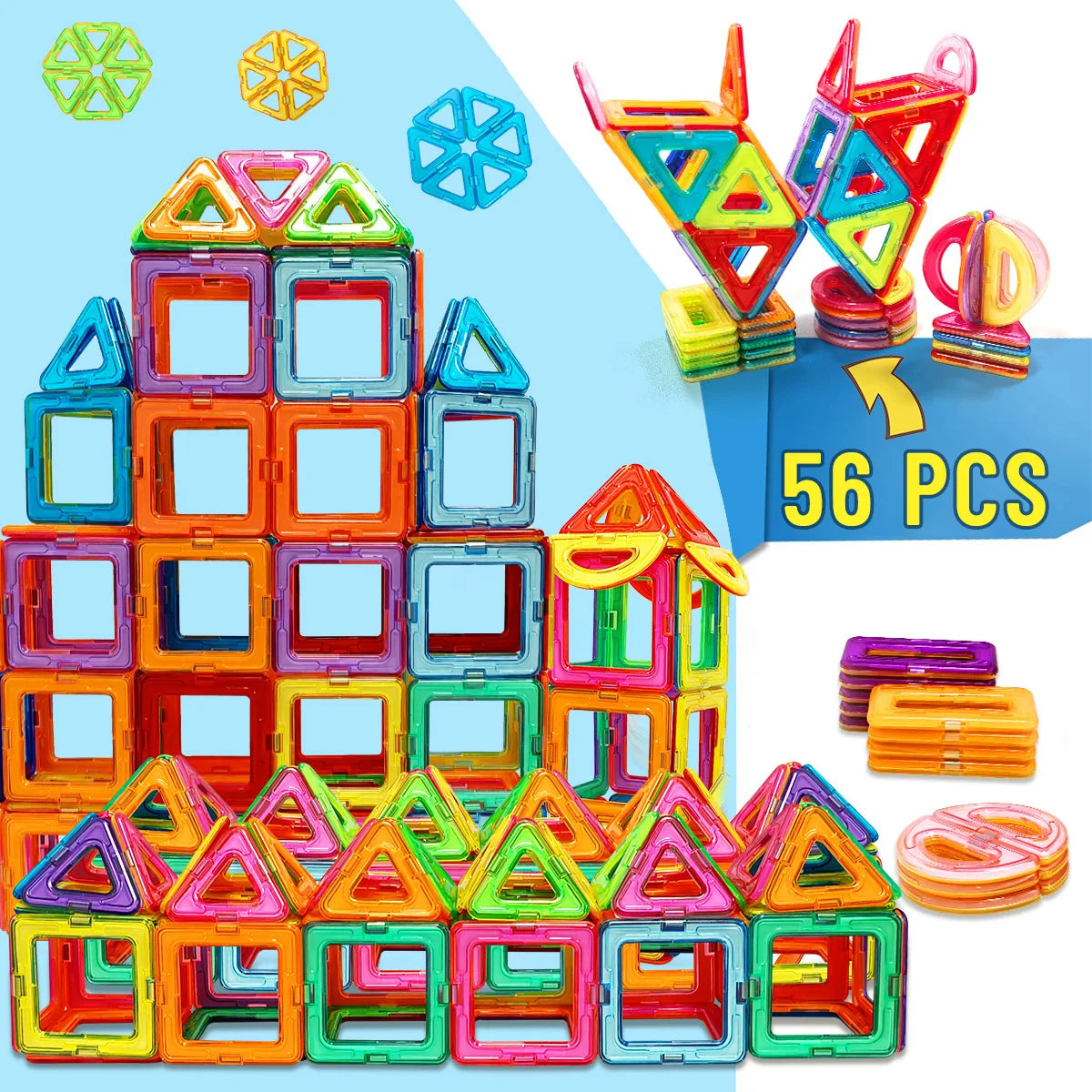 Magnetic Building Blocks DIY Construction Toy Set – STEM Learning Magnets for Kids