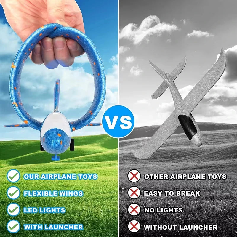 Catapult Foam Plane Gun Launcher Toy – Hand-Toss Flying Glider for Kids Outdoor Fun