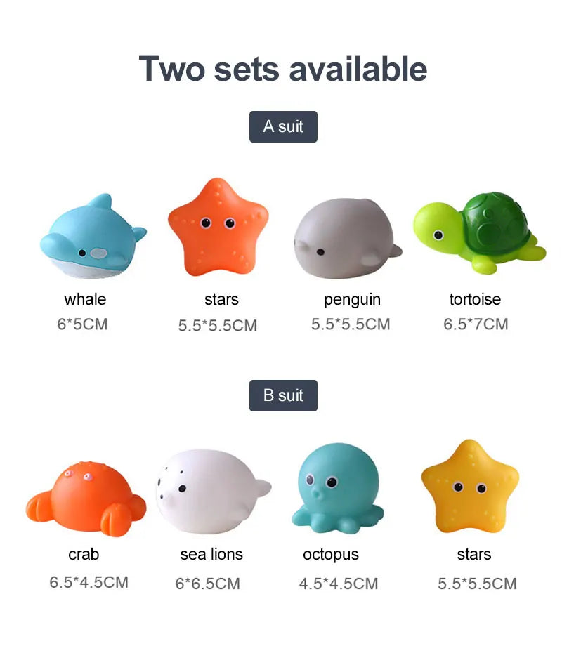 Silicone Dinosaur Bath Toy Unisex Floating Cognitive Toy 0-6 Years