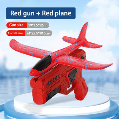 Catapult Foam Plane Gun Launcher Toy – Hand-Toss Flying Glider for Kids Outdoor Fun