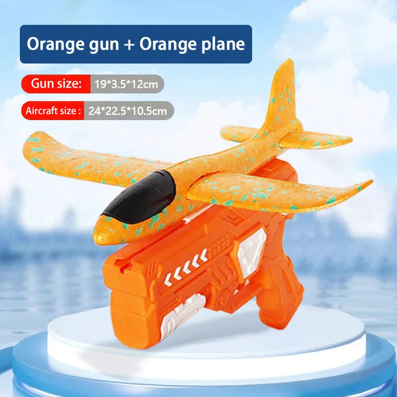 Catapult Foam Plane Gun Launcher Toy – Hand-Toss Flying Glider for Kids Outdoor Fun