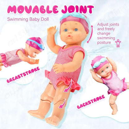 Baby Swimming Electric Doll – Waterproof Battery-Powered Pool Toy with Movable Joints