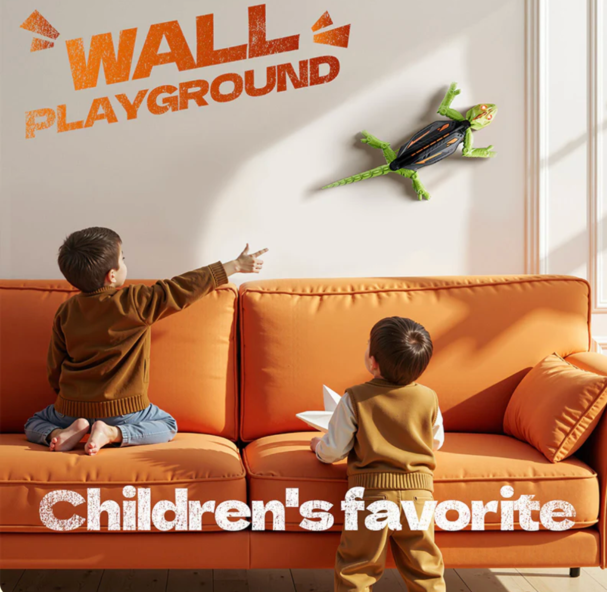 RC Wall-Crawling Lizard Toy – remote control reptile car climbing walls and ceilings with LED eyes