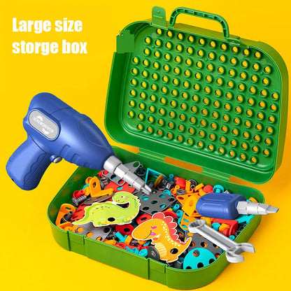 230PCS Kids DIY Tool Set – Electric Drill 3D Puzzle Educational Construction Toy