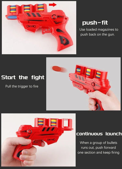 Children's Flying Gun Toy Soft Catapult Flying Saucer Gun Toy Safety EVA Soft Bullet Foam Disc Launcher Gun Games Toys