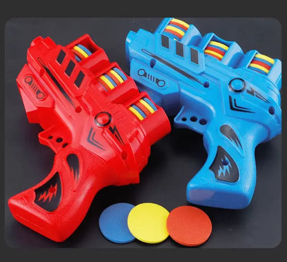 Children's Flying Gun Toy Soft Catapult Flying Saucer Gun Toy Safety EVA Soft Bullet Foam Disc Launcher Gun Games Toys