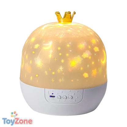 Crown Star Light Projection Lamp Rotating Night Light for Kids Bedroom