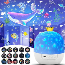 Crown Star Light Projection Lamp Rotating Night Light for Kids Bedroom
