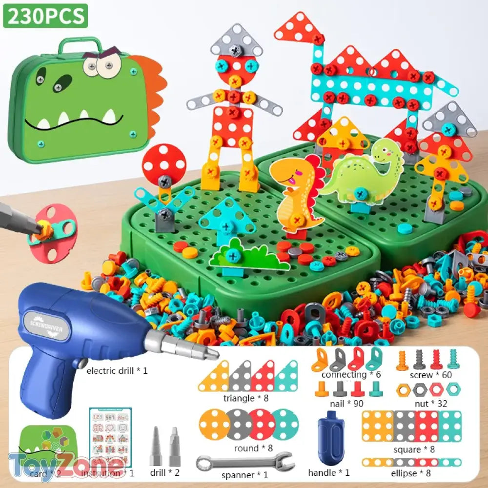 230pcs kids diy tool set electric drill educational 3d construction toy stem learning kit UK EU