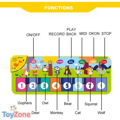 Kids Piano Mat 80x30 cm Interactive Floor Keyboard Toy for Toddlers