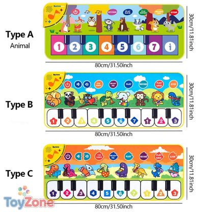 Kids Piano Mat 80x30 cm Interactive Floor Keyboard Toy for Toddlers