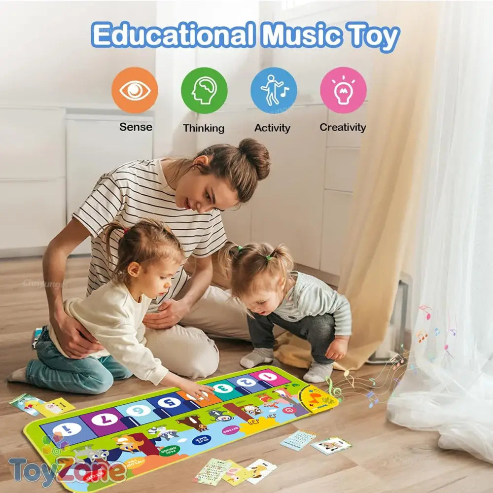 Kids Piano Mat 80x30 cm Interactive Floor Keyboard Toy for Toddlers