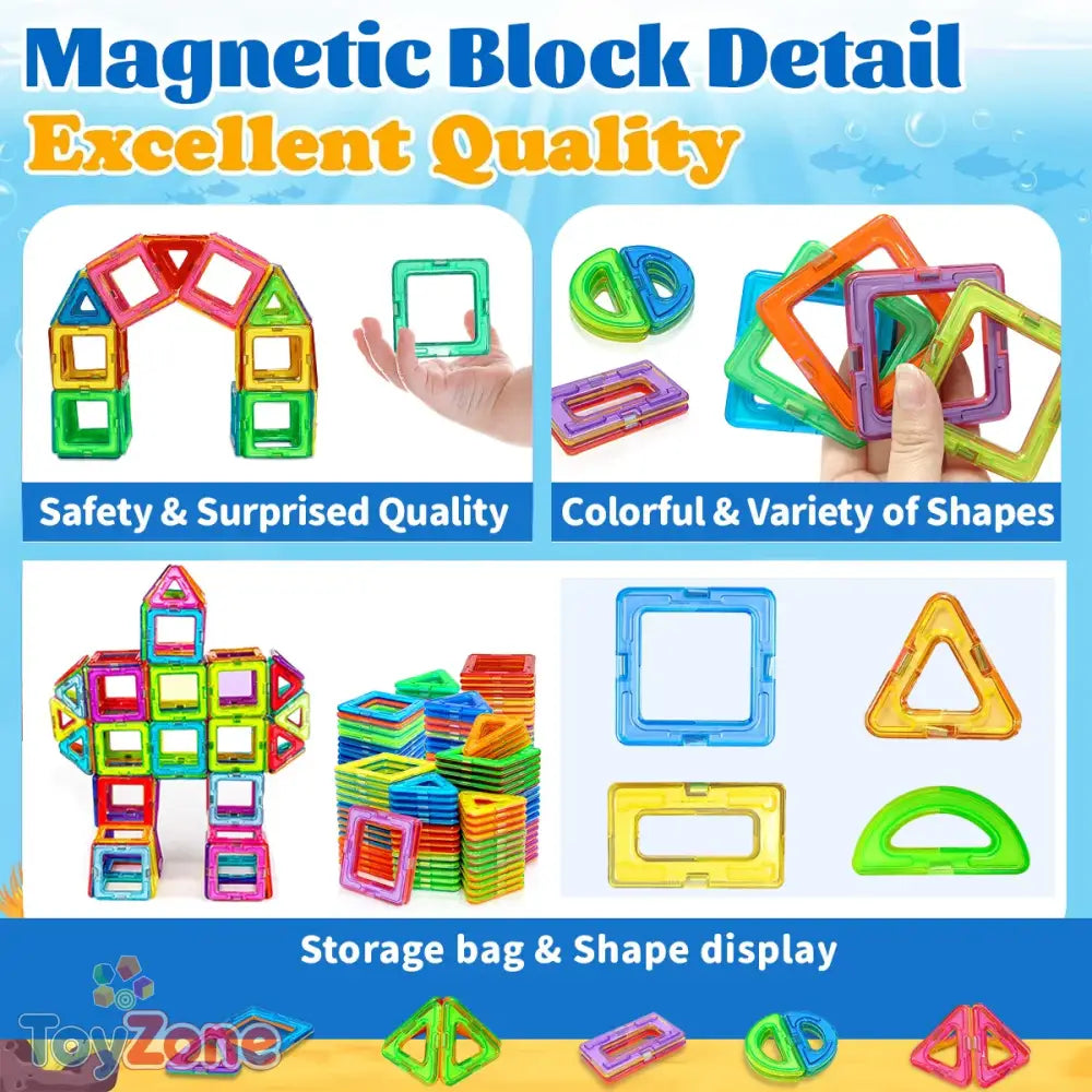 Magnetic Building Blocks Set for Kids 3 Plus Creative Construction Toy