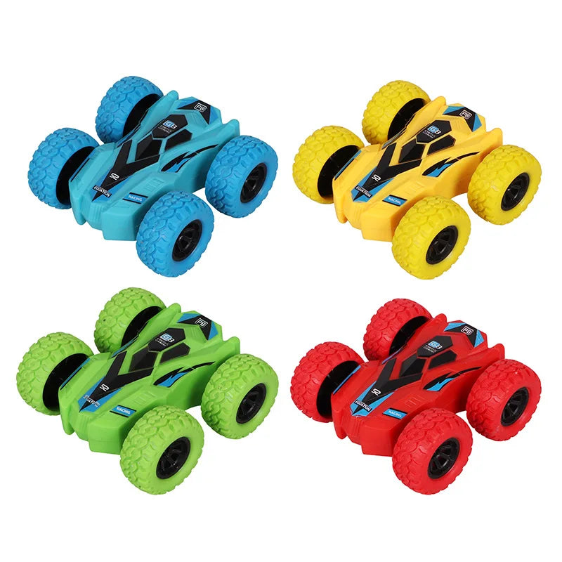 Pull-back double-sided inertia toy car for kids aged 3 to 7