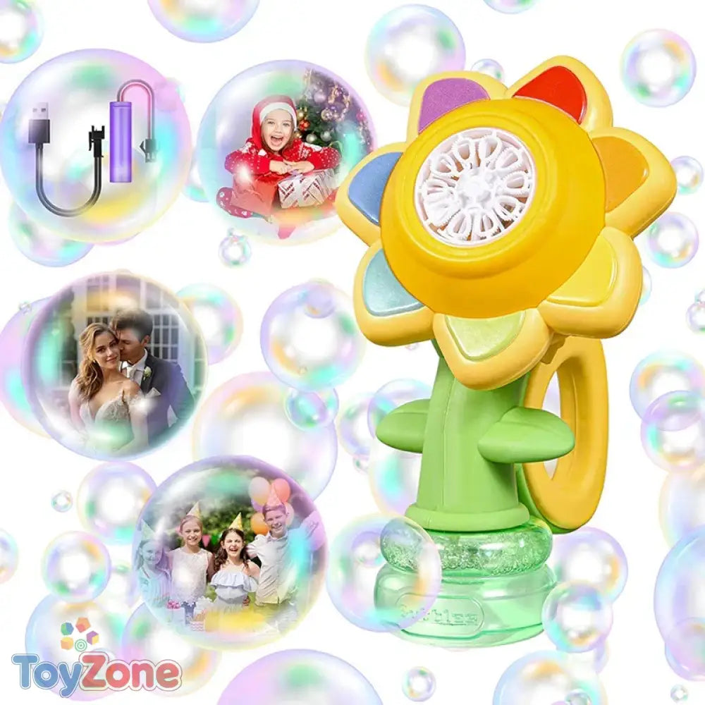 Sunflower automatic bubble machine with light for toddlers and kids outdoor toy UK EU