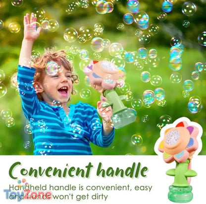 Sunflower Bubble Machine Automatic Outdoor Bubble Blower for Kids 3+