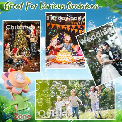 Sunflower Bubble Machine Automatic Outdoor Bubble Blower for Kids 3+
