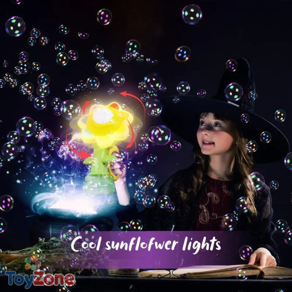 Sunflower Bubble Machine Automatic Outdoor Bubble Blower for Kids 3+